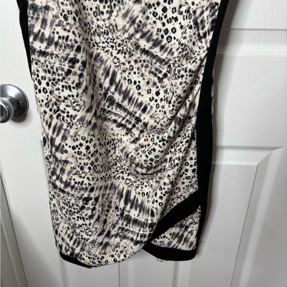 Almost Famous Black and White Leopard Print Spaghetti Strap Mini Dress Size XL - Picture 3 of 8